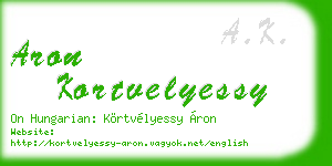 aron kortvelyessy business card